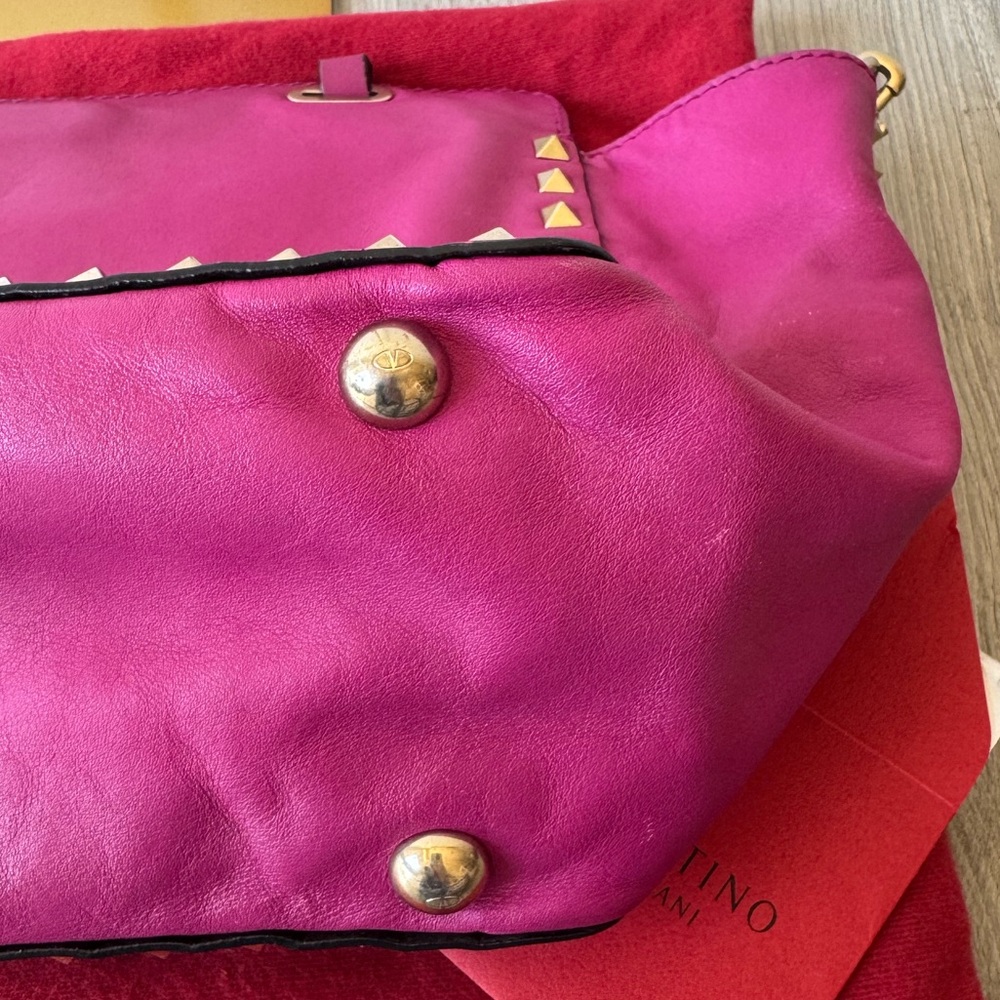 Valentino Rockstud Pink Leather Shoulder Bag - Picture 4 of 9